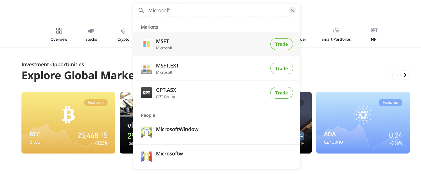 Buy Microsoft shares on eToro