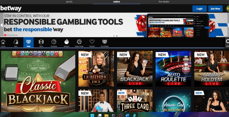 Betway NJ homepage