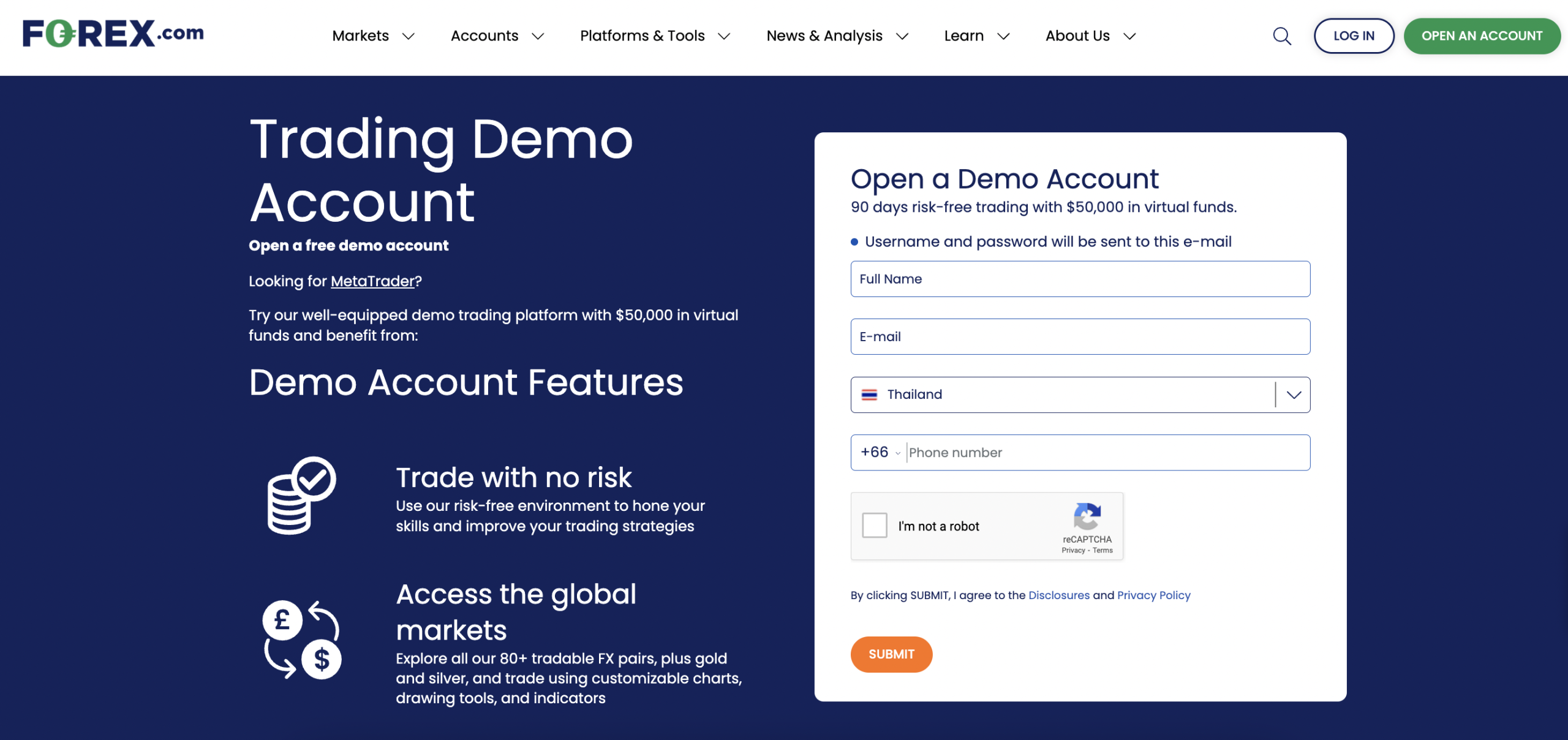 Forex.com demo account