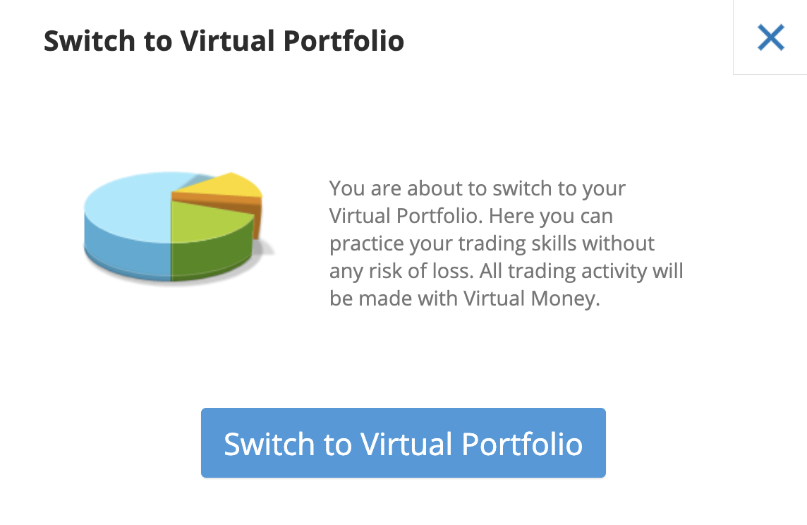 eToro virtual portfolio 