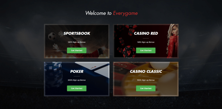 Everygame homepage