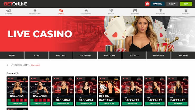 BetOnline Live Baccarat