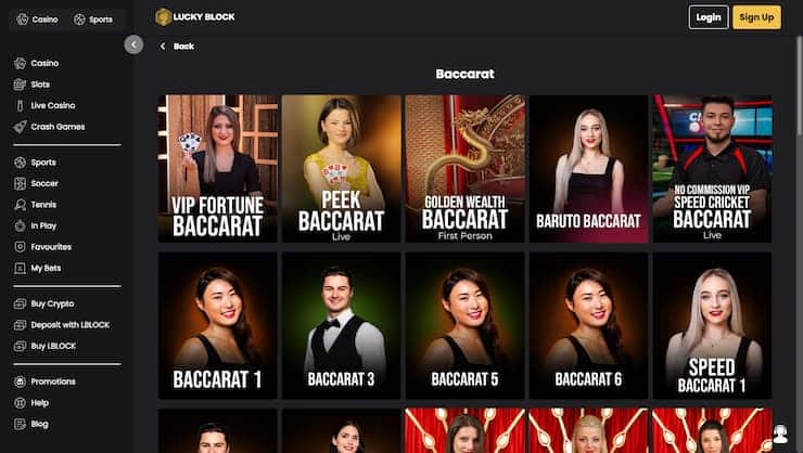 Lucky Block Live Baccarat