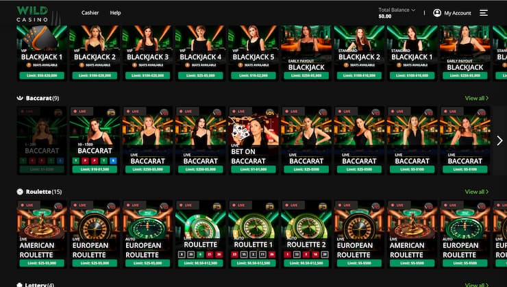 Wild Casino Play Live Baccarat