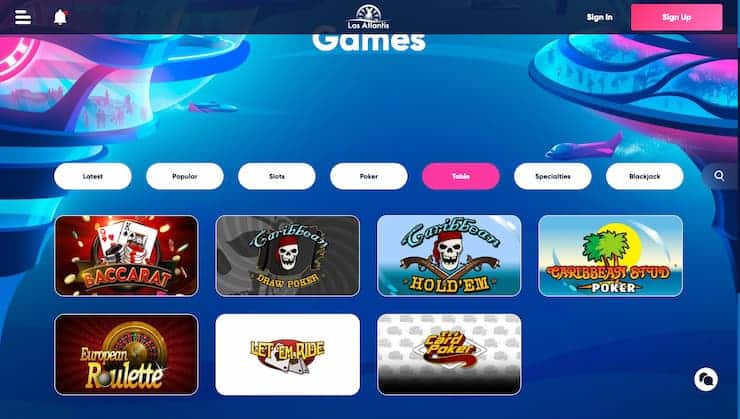Las Atlantis Baccarat Online