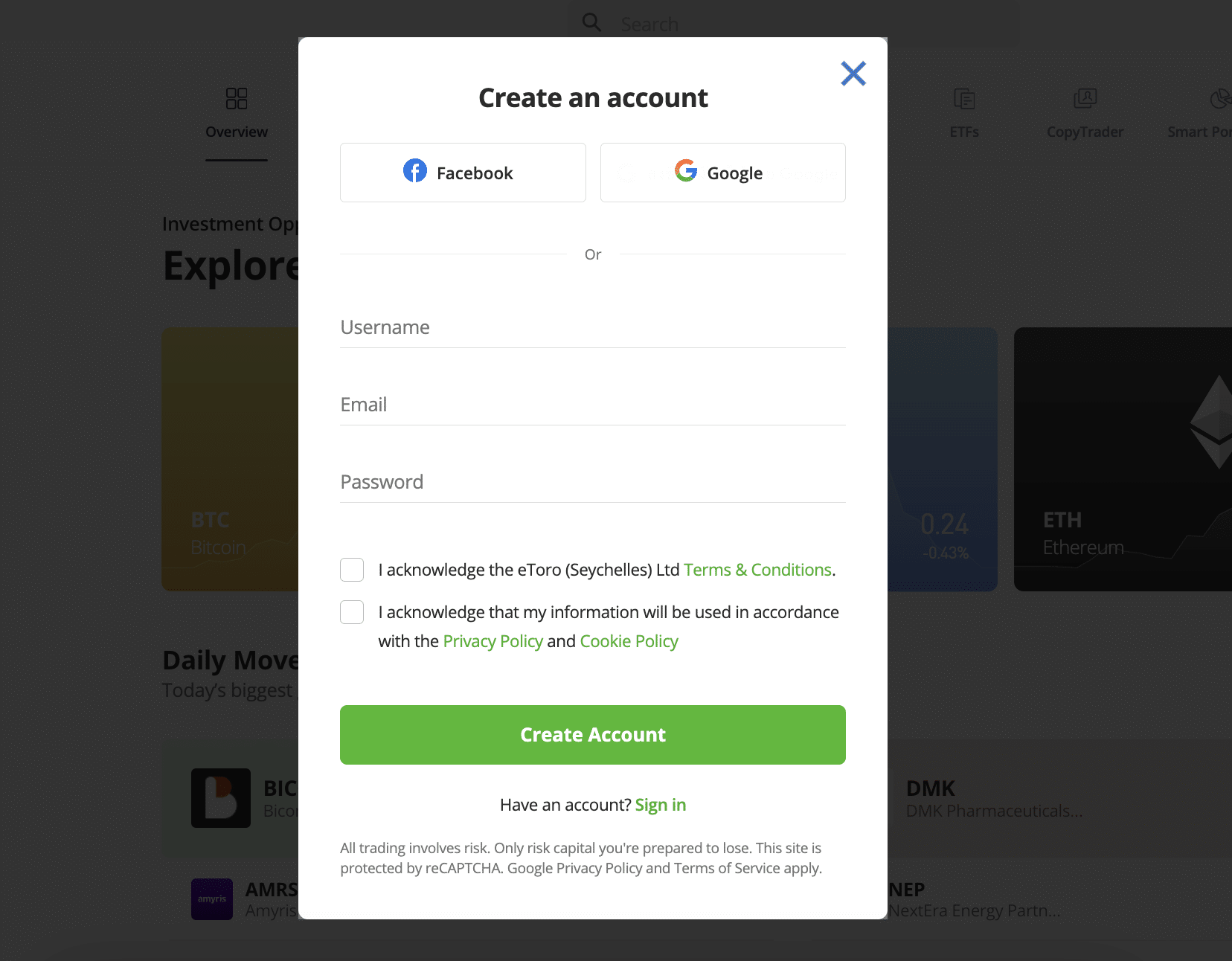 How to join eToro