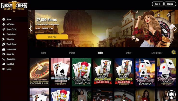 Lucky Creek Credit Card Casino