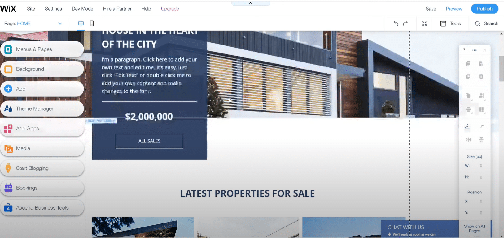 Start editing your website