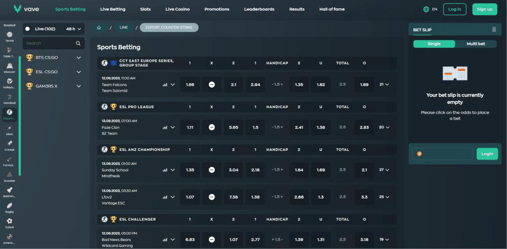 Vave Esports Betting