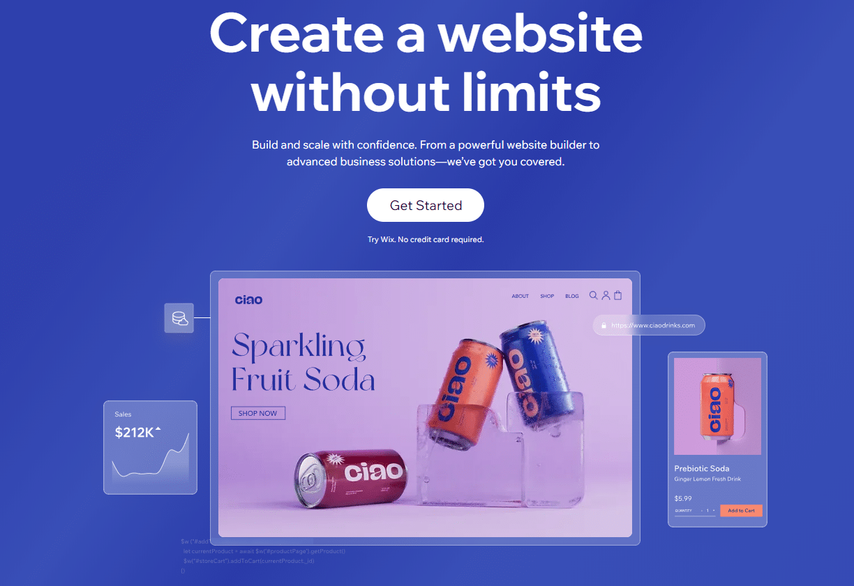 WIX homepage