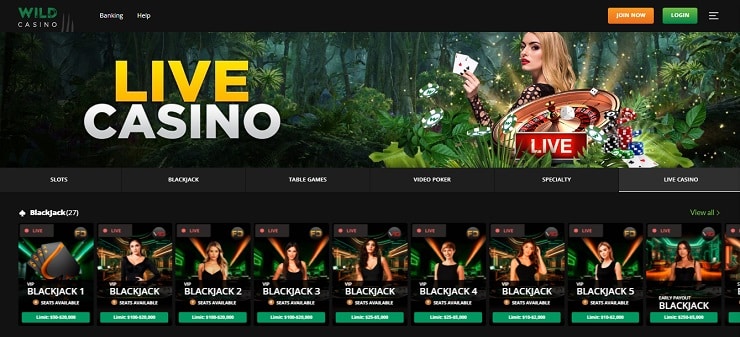 Wild Casino Live Blackjack