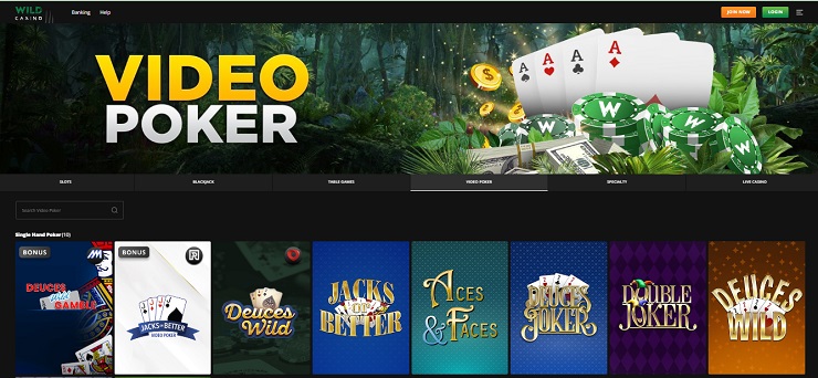 Wild Casino Video Poker