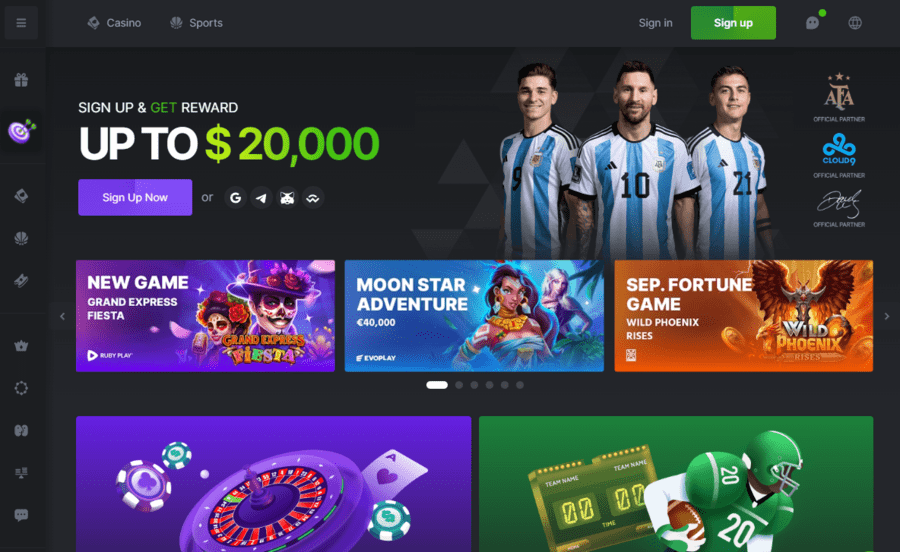 BC.GAME casino homepage
