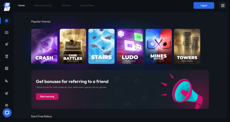 Betbux homepage