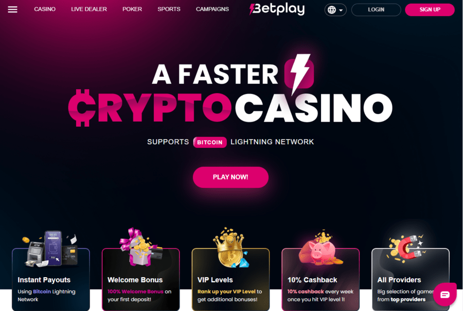 Betplay casino homepage