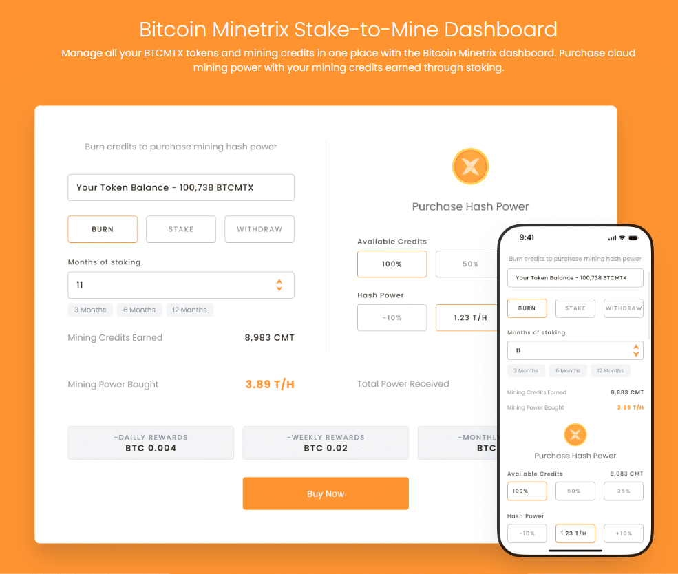 bitcoin minetrix dashboard