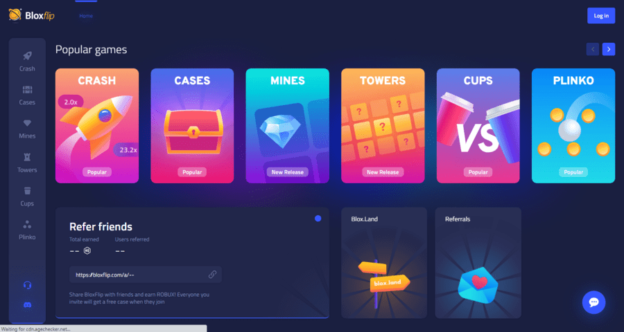 Bloxflip homepage