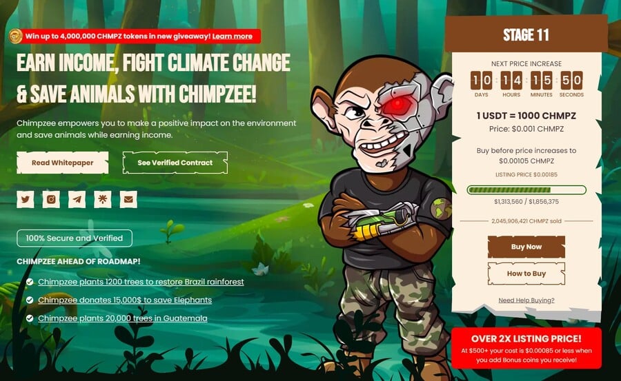 Chimpzee landing page