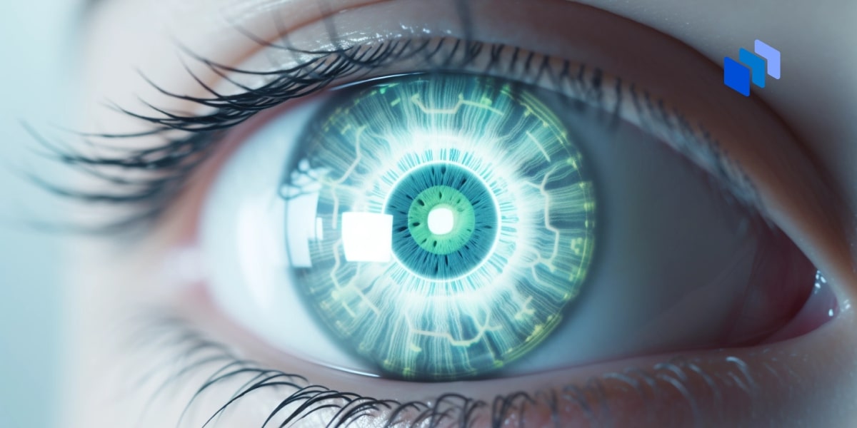 An eyeball modified with AI