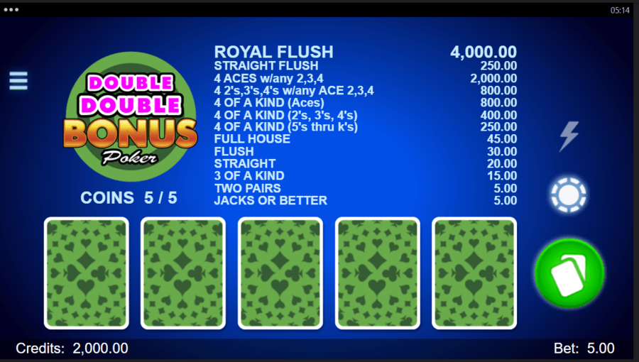 Double Double Bonus Poker on Lucky Block