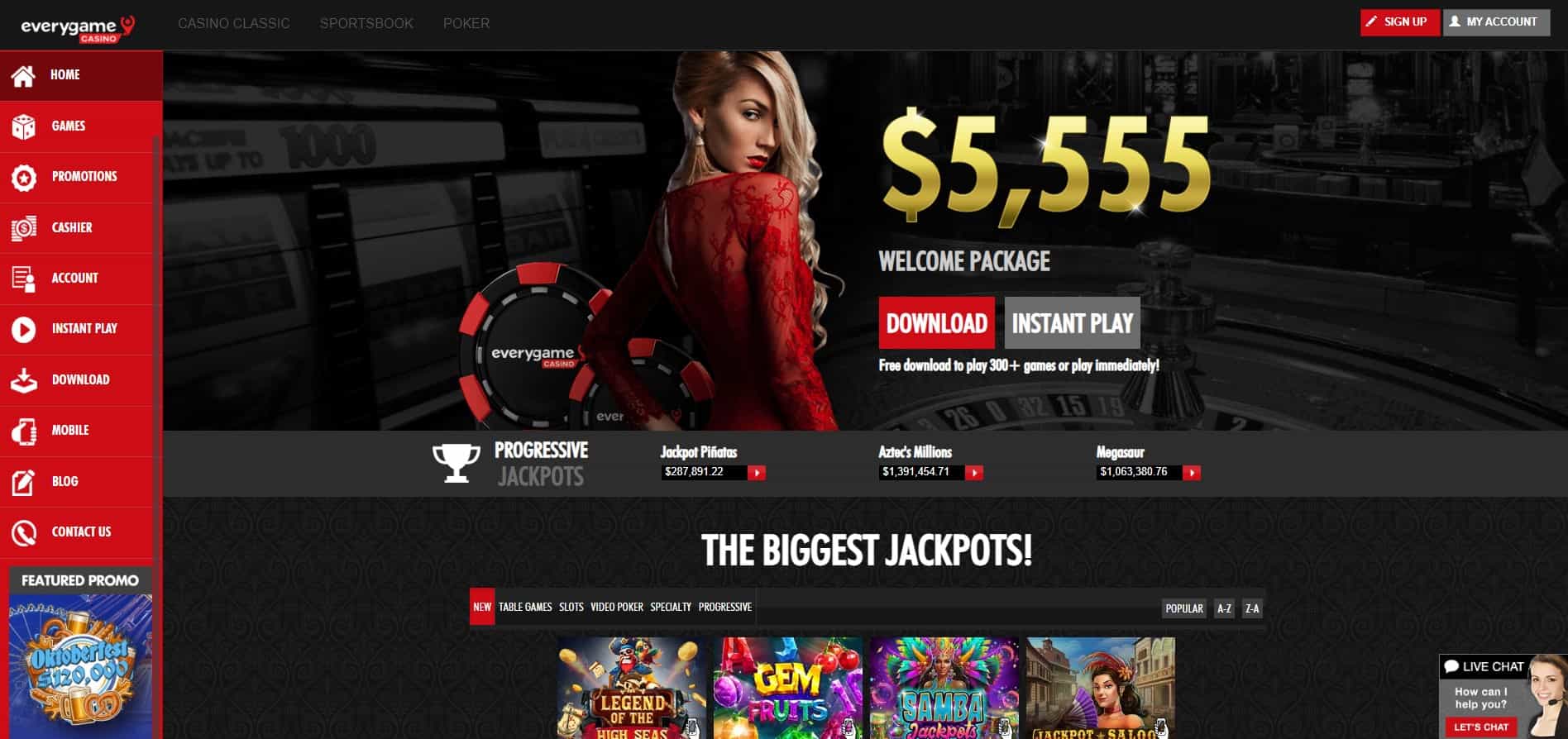 everygame casino homepage