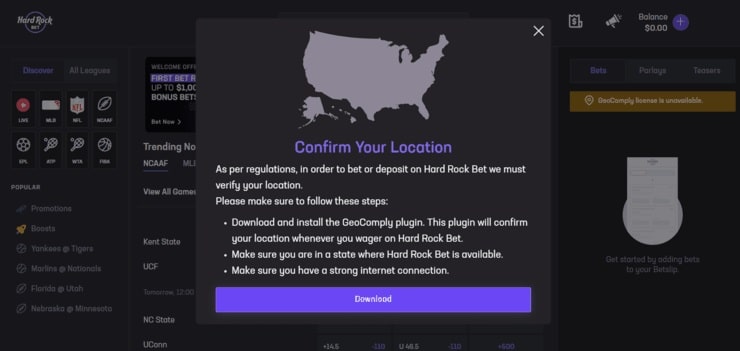 Geo located app for Hard Rock