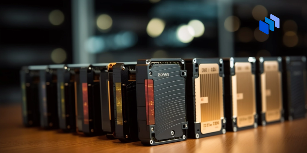 A collection of hard drives
