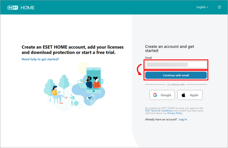 Step 3: Connecting To The ESET Home Account 