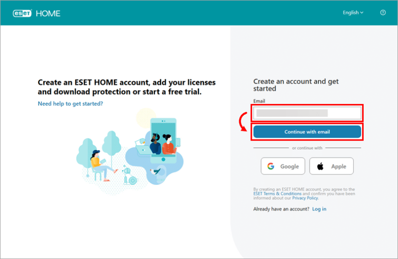 Step 3: Connecting To The ESET Home Account 