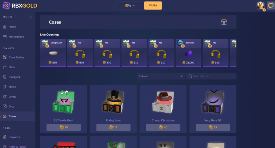 RBXGOLD cases game