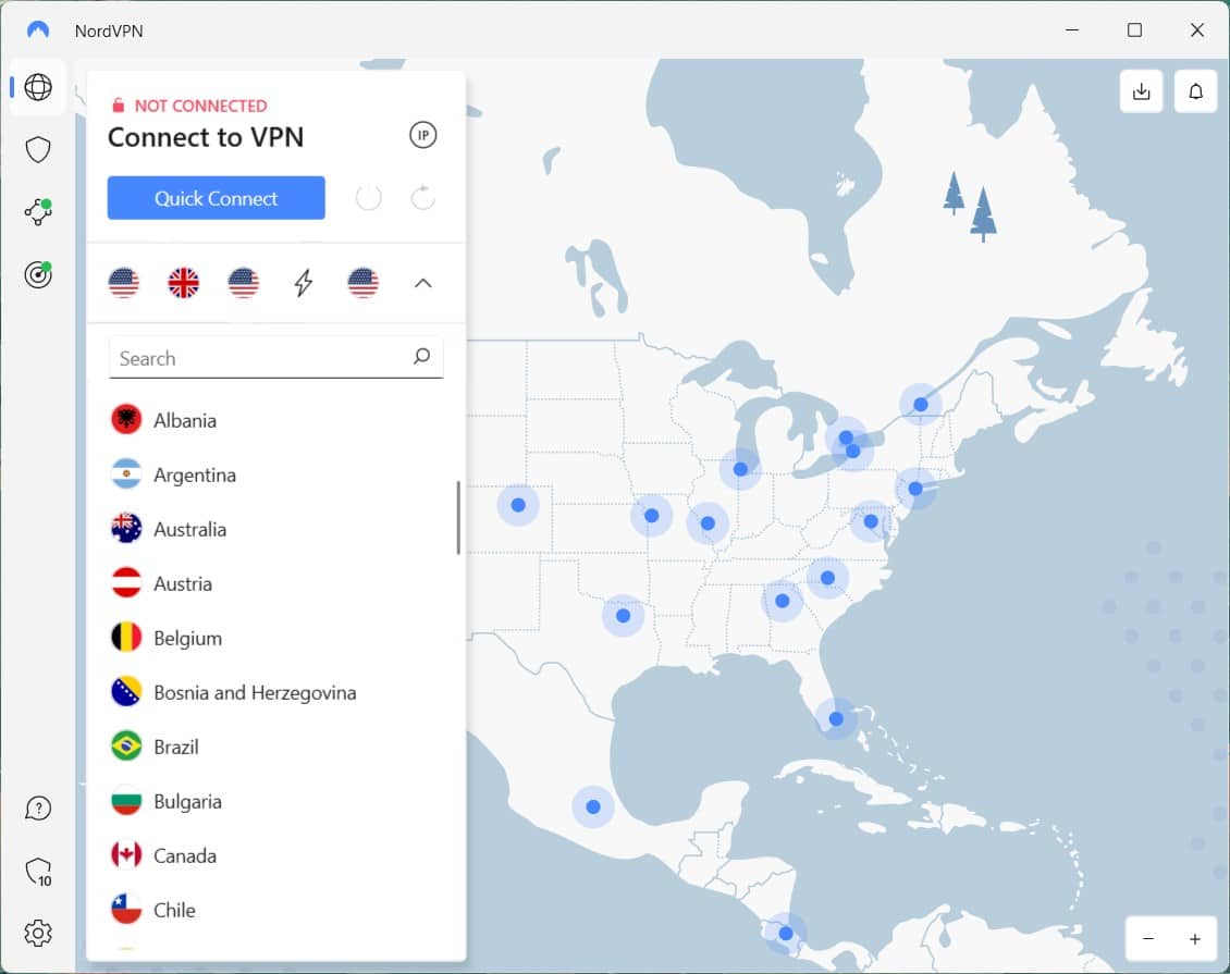 NordVPN Server locations