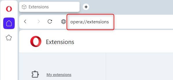 Opera extensions address