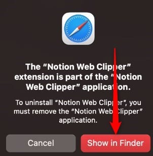 Show in Finder button in Safari