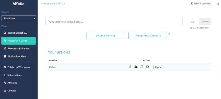 AI-Writer Dashboard