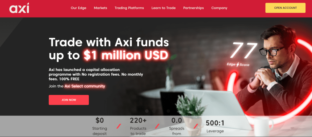 Axi Broker Homepage