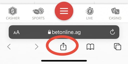 BetOnline TX App Select Menu