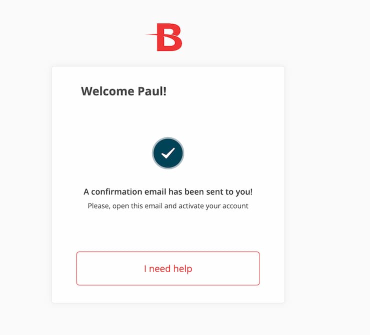 Betonline account confirmation