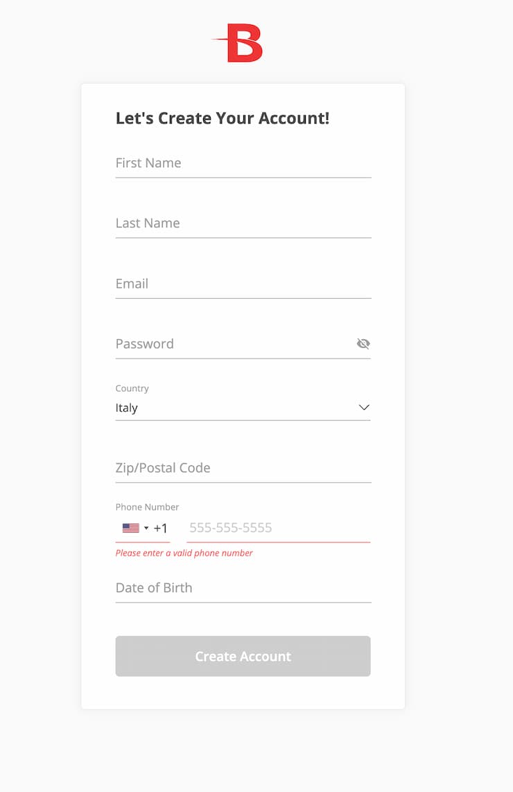 Betonline create a new account