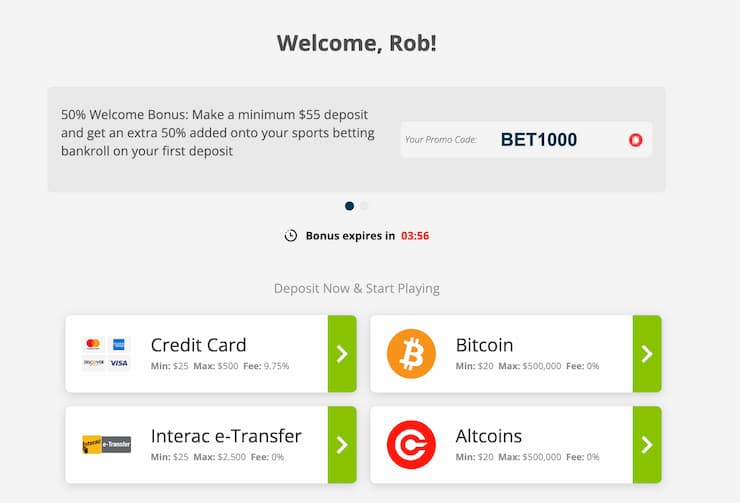 Betonline deposit options