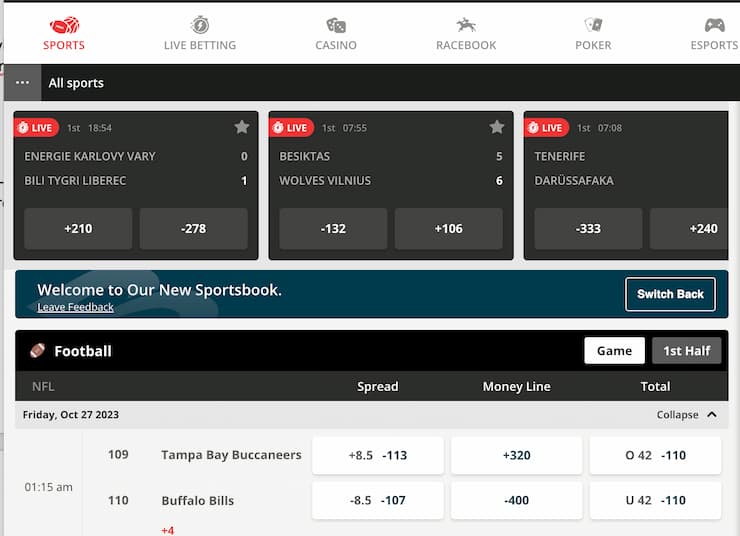 Betonline main sportsbook
