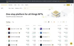 Binance NFT Home page