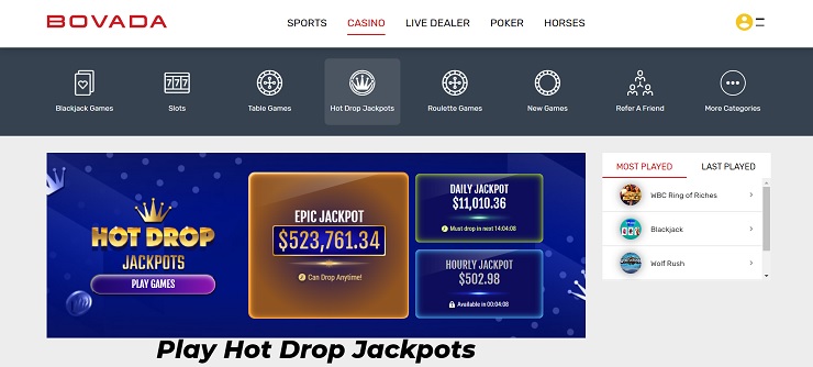Bovada Online Casino Texas Hot Drop Jackpots