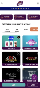 Cafe Casino real money blackjack app