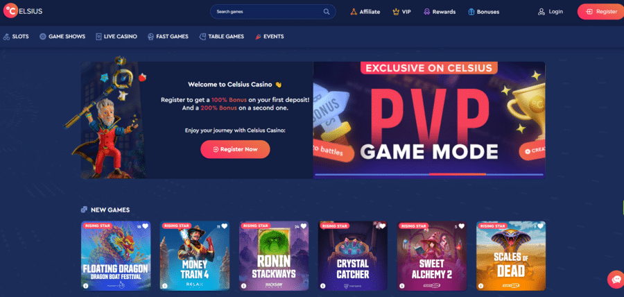 Celsius Casino game variety