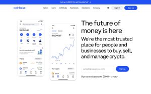 Coinbase homepage 
