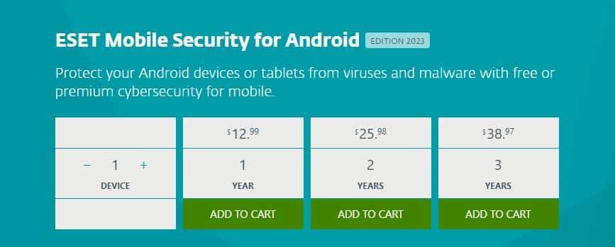 ESET Pricing Plan