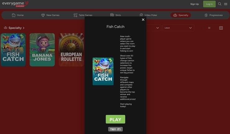 Everygame Casino Play Fish Catch