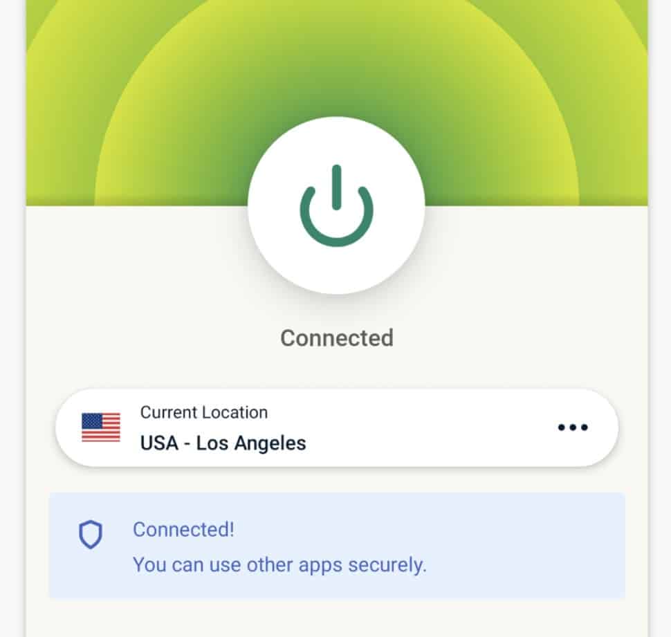 ExpressVPN connected