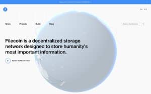 Filecoin home page