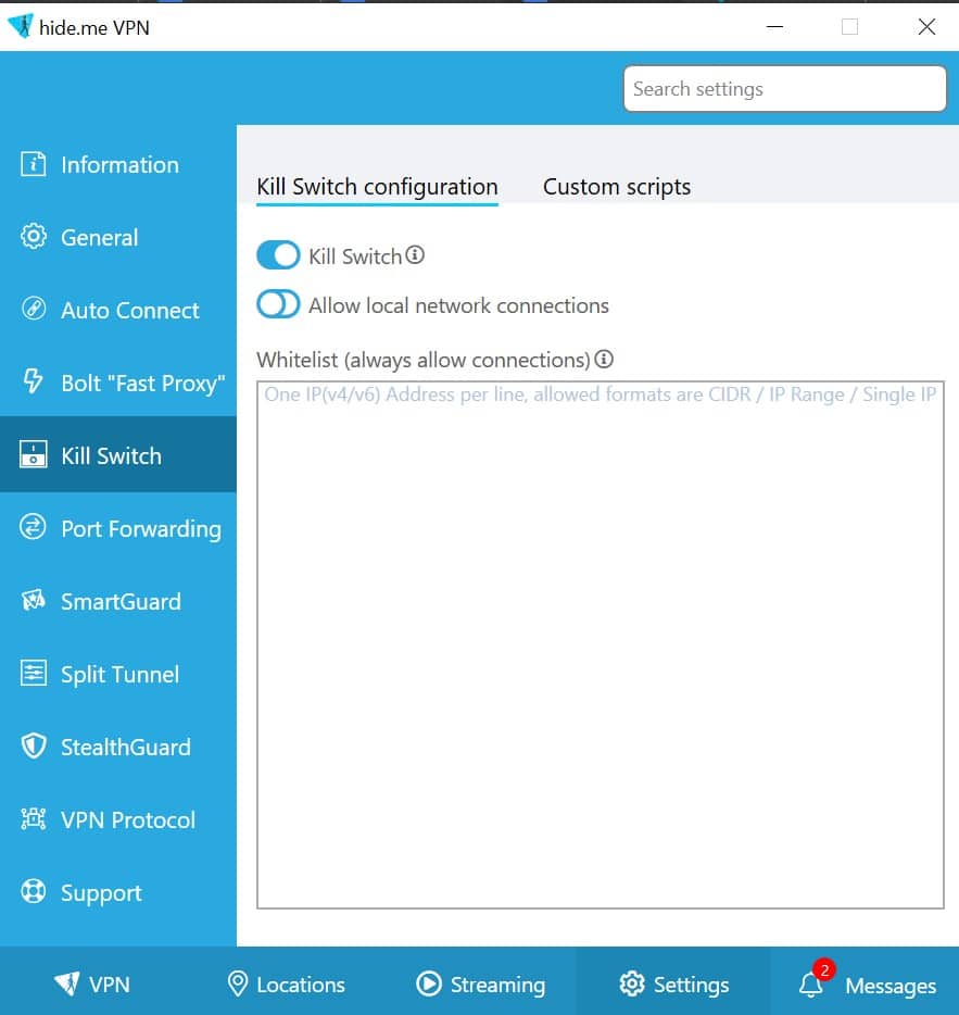 Hide.me VPN Kill Switch